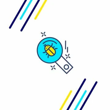 Cyber security bug icon vector Illustrazione stock