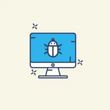 Cyber security bug icon vector Ilustración de archivo