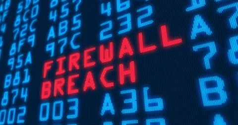 Cyber security buzzwords  firewall breach Stock Illustration