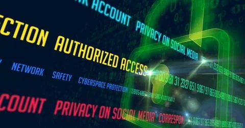 Cyber security buzzwords Stock Illustration