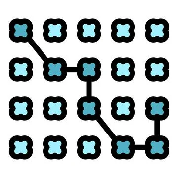 Cyber security cipher icon color outline vector Stock Illustration