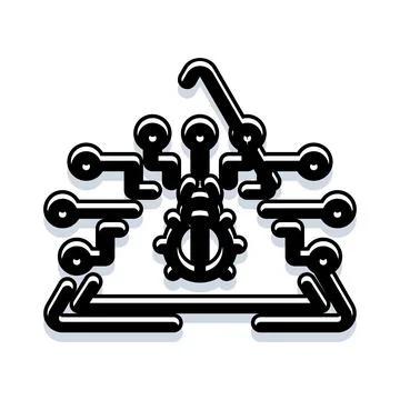 Cyber security circuit board protecting data privacy Illustrazione stock