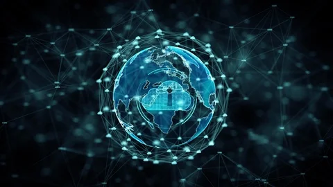 Cyber security Cloud computing big data online storage and Protection Technol Stock Footage 106780193