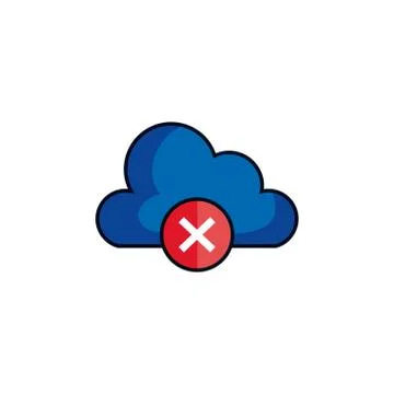 Cyber security cloud computing detailed style Stock Illustration