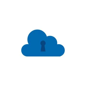 Cyber security cloud computing flat style Stock Illustration