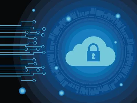 Cyber security cloud computing 스톡 일러스트