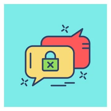 Cyber security colored icon with blue background Stock Illustration
