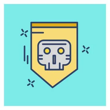 Cyber security colored icon with blue background 스톡 일러스트