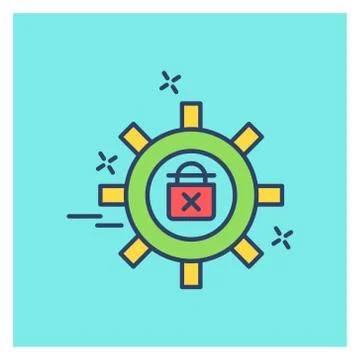 Cyber security colored icon with blue background 스톡 일러스트