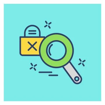 Cyber security colored icon with blue background Stock Illustration