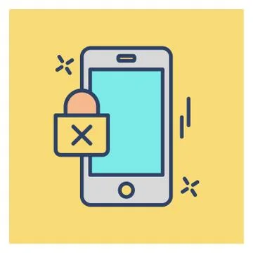 Cyber security colored icon with yellow background 스톡 일러스트