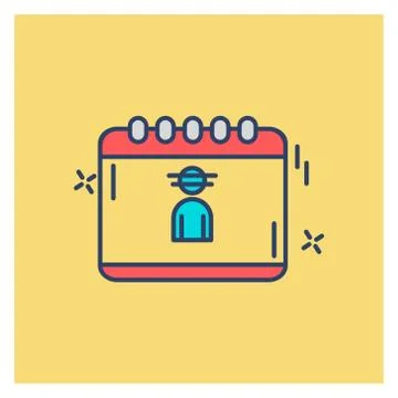 Cyber security colored icon with yellow background Illustrazione stock