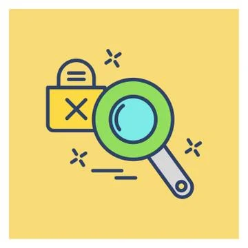 Cyber security colored icon with yellow background 스톡 일러스트