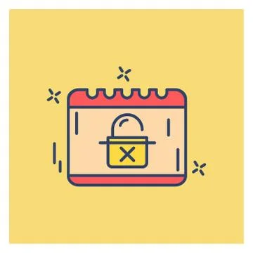 Cyber security colored icon with yellow background 스톡 일러스트
