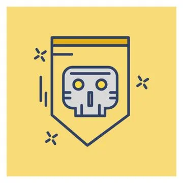 Cyber security colored icon with yellow background Illustrazione stock