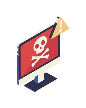 Cyber security computer alert Illustrazione stock