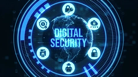 Cyber security, computer data encryption and internet protection. Personal .. Stock Footage 237622619