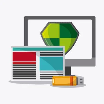 Cyber security computer design Illustrazione stock