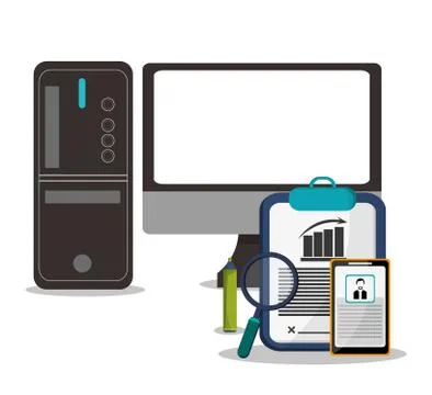 Cyber security with computer design Illustrazione stock