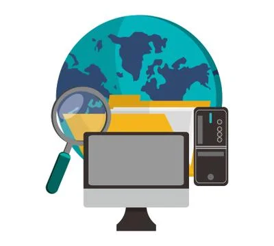 Cyber security with computer design Illustrazione stock