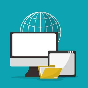 Cyber security with computer design Stock Illustration