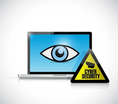 Cyber security computer laptop illustration Illustrazione stock