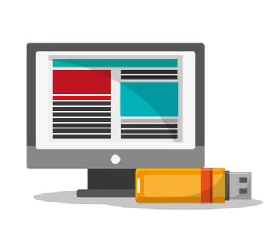 Cyber security computer usb information network イラスト素材