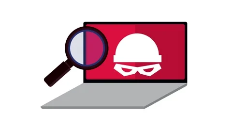 Cyber security concept animation with magnifying glass investigating hacker.. Stock Footage 334161961