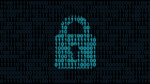 Cyber security concept. Binary code with lock. Digital security. Antivirus.	 Stock Footage 169663229