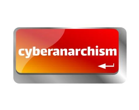 Cyber security concept. Button on modern computer keyboard. Cyberanarchism 库存插图