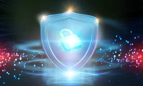 Cyber security concept. Closed Padlock on digital background. Stock Illustration