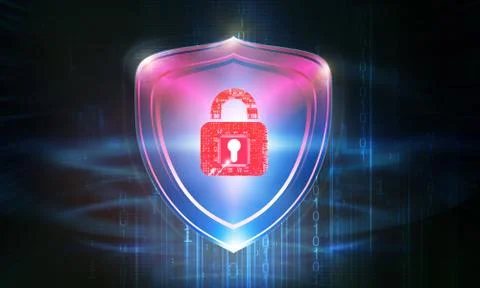 Cyber security concept. Closed Padlock on digital background. Stock Illustration