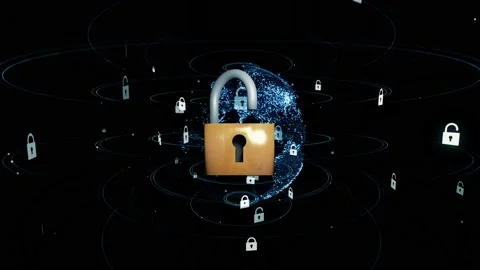 Cyber security concept. Data protection. 3D rendering. Stock Footage 145918641