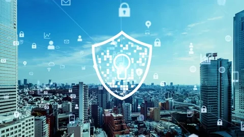 Cyber security concept. Data protection. Encryption. Stock-Footage 160586074