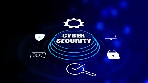 Cyber security concept. Data protection, Information privacy icon and inter.. Stock Footage 293482595