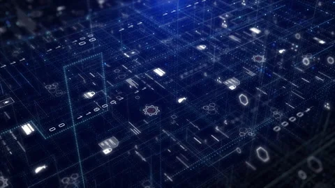 Cyber security concept with Data Protection Icons 4K motion Stock Footage 317430076