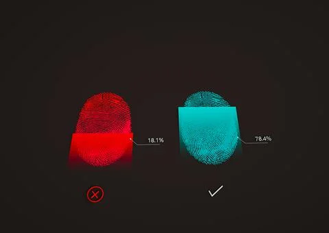 Cyber security concept. Digital biometric, security and identify Stock-Illustration
