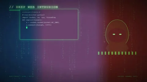 Cyber Security Concept with Digital Code Streams and Access Granted Stock-Footage 345752679