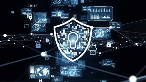 Cyber security concept. Encryption. Data protection. Anti virus software. Commun Video stock 142508008