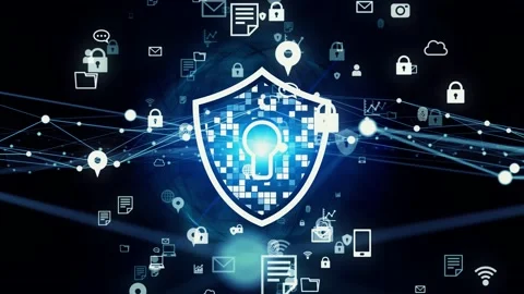 Cyber security concept. Encryption. Data protection. Anti virus software. Commun 스톡 동영상 161064819