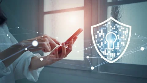 Cyber security concept. Encryption. Data protection. Anti virus software. Commun Stock-Footage 162201279