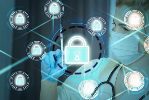 Cyber security concept. Encryption. Data protection. Anti virus software Stock Photos