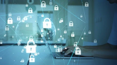 Cyber security concept. Encryption. Secure network. Stock Footage 117603415