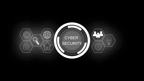 Cyber security concept with icons and data text. Cyber security system for .. Stock Footage 337814944