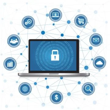 Cyber Security concept Stock Illustration