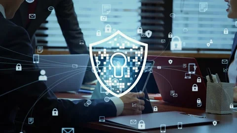 Cyber security concept. Information protection. Stock Footage 168340905