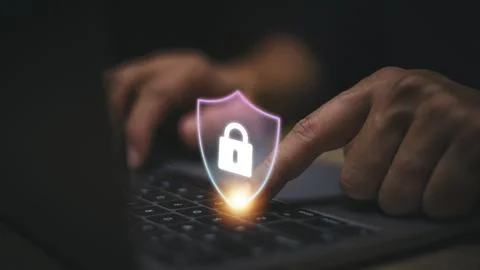 Cyber security concept, information security and encryption, secure access .. Stock Photos