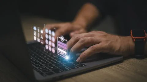 Cyber security concept, information security and encryption, secure access .. Stock Photos