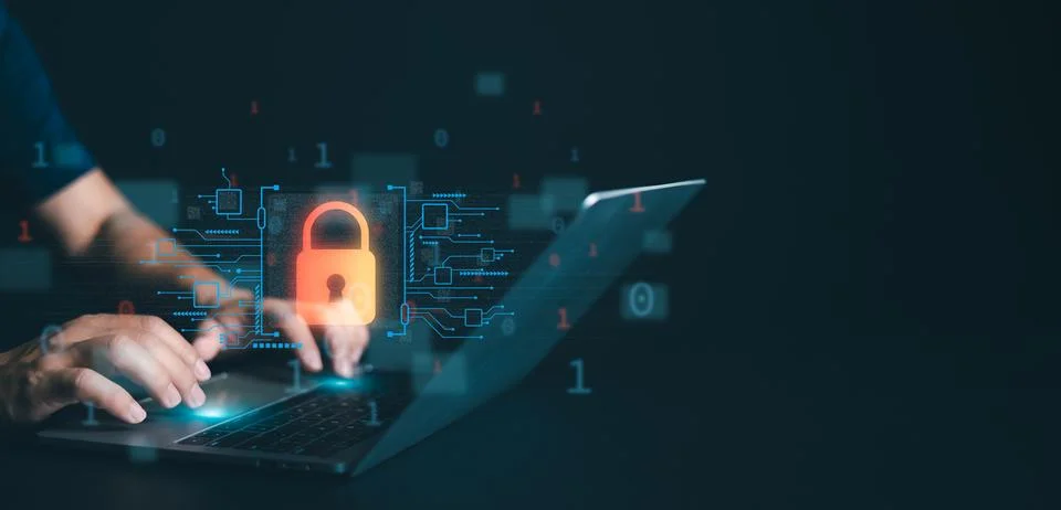 Cyber security concept, Login, User, Identification information security an.. Foto stock