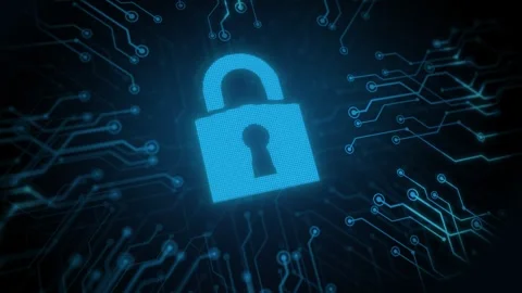 Cyber security concept neon icon. Personal Data Security, Glowing Secure te.. Video stock 317455686